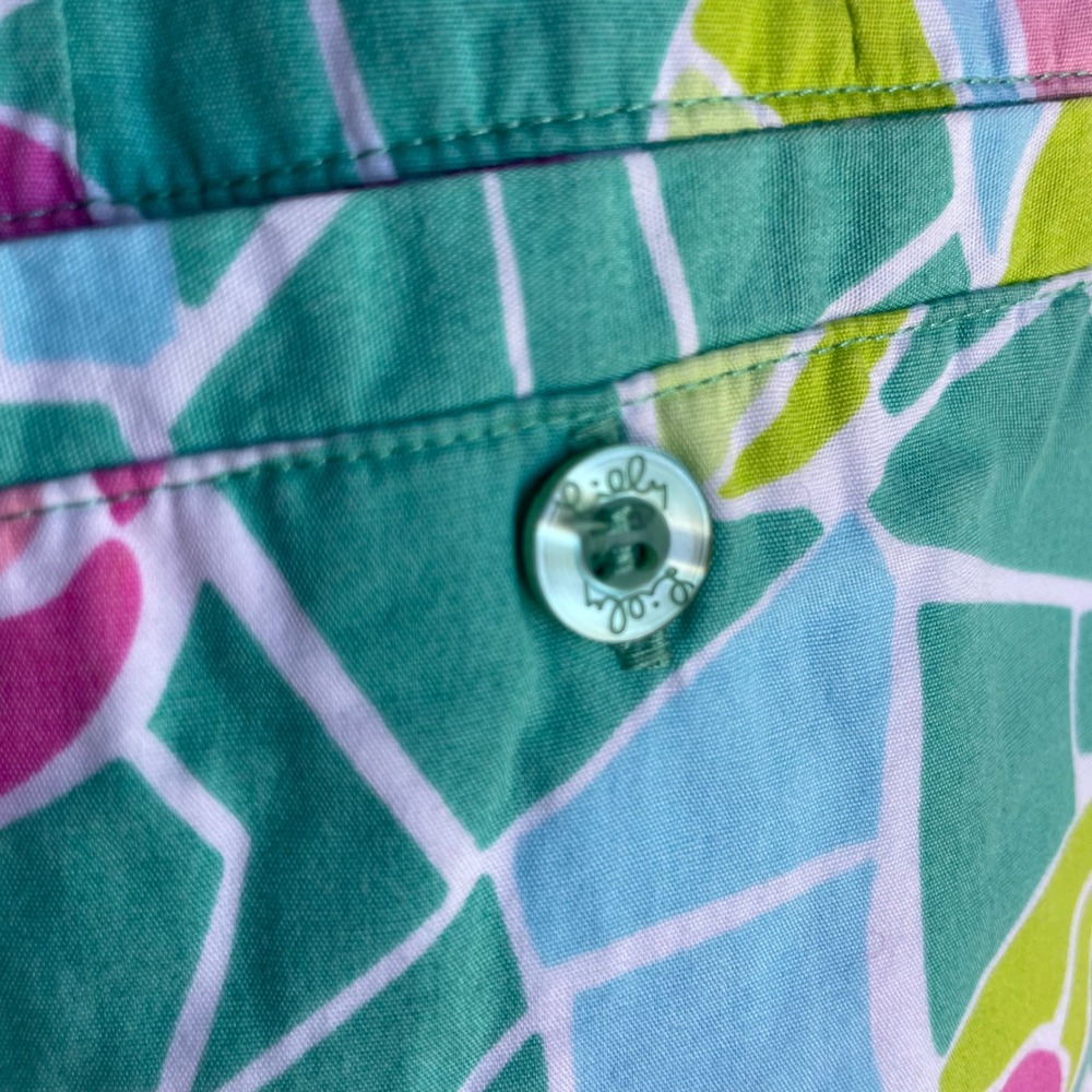Lilly Pulitzer Cote d'azure lined Mini Skirt Colorful‎ Cotton Blend Casual sz 10 - Picture 7 of 10